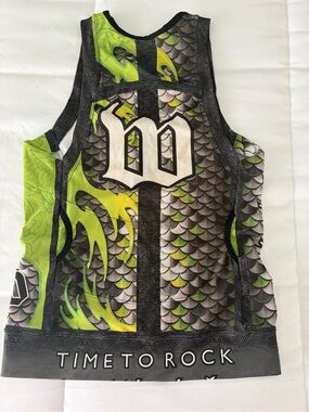Wattie ink Graphic Tank Top in Neon Green and Black - Time to Rock